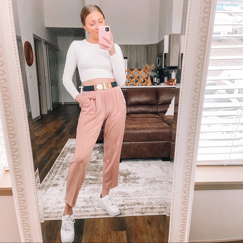 Vintage pink pants high waisted